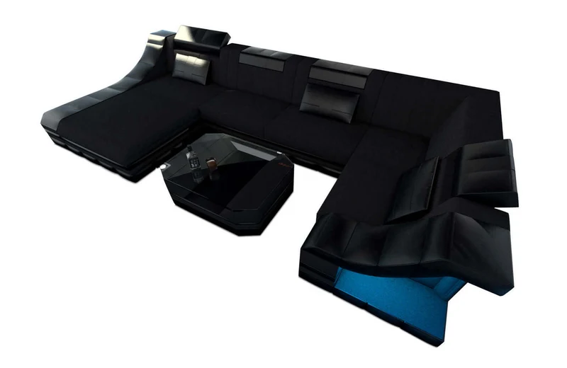 Wohnlandschaft Turino U-Form aus Stoff