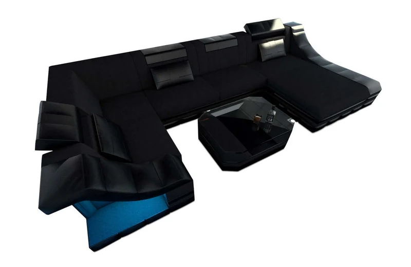 Wohnlandschaft Turino U-Form aus Stoff
