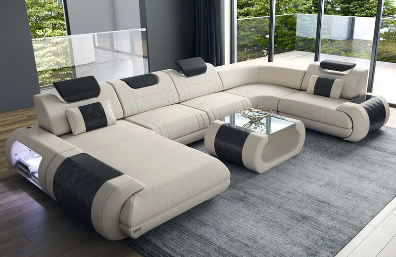 Wohnlandschaft Rimini U-Form aus Stoff
