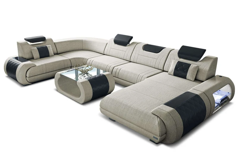 Wohnlandschaft Rimini U-Form aus Stoff