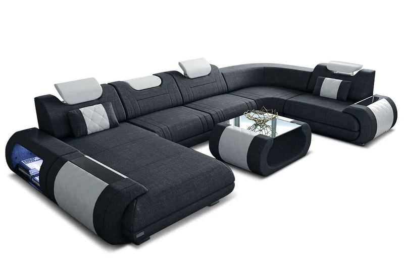 Wohnlandschaft Rimini U-Form aus Stoff