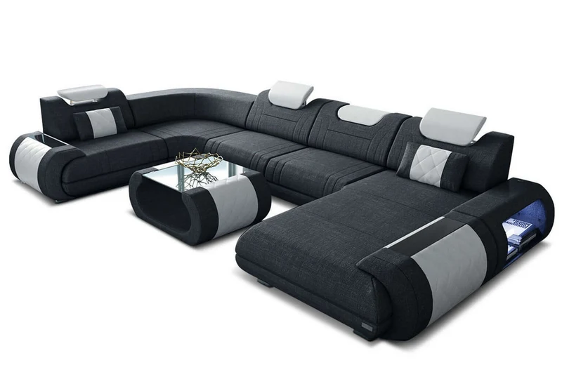 Wohnlandschaft Rimini U-Form aus Stoff