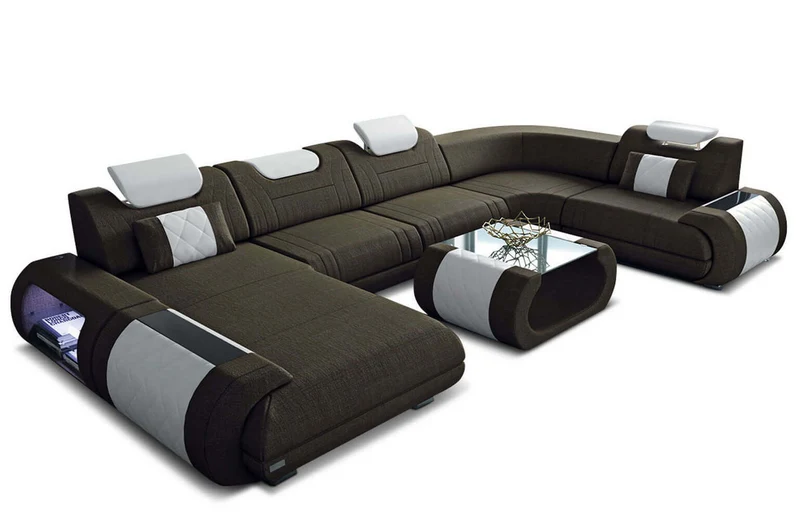 Wohnlandschaft Rimini U-Form aus Stoff