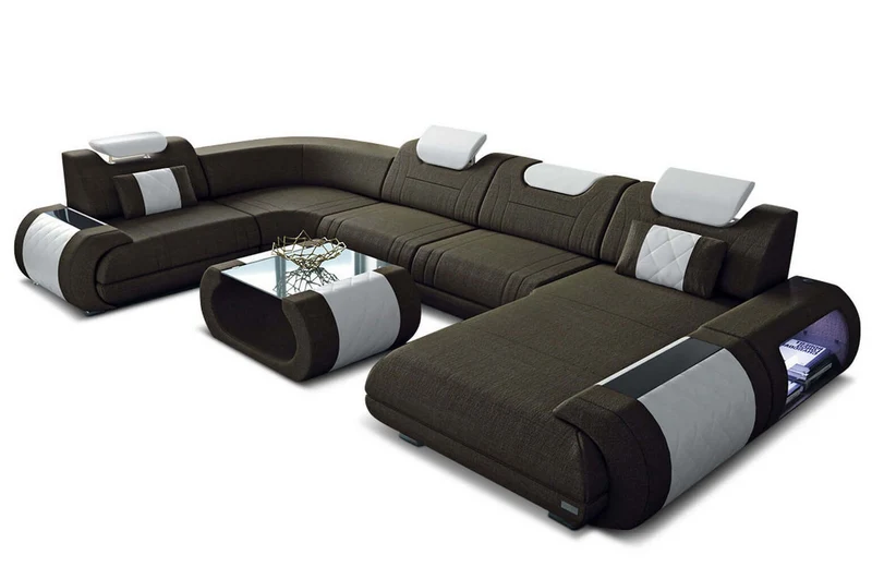 Wohnlandschaft Rimini U-Form aus Stoff