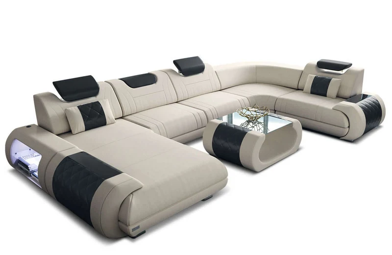 Wohnlandschaft Rimini U-Form aus Stoff