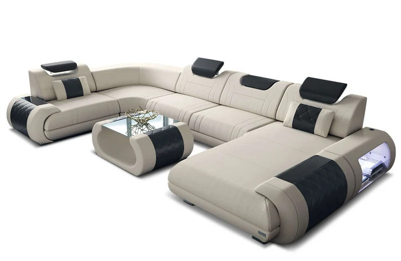 Wohnlandschaft Rimini U-Form aus Stoff