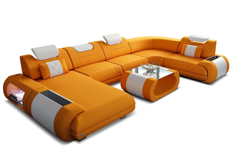 Wohnlandschaft Rimini U-Form aus Stoff