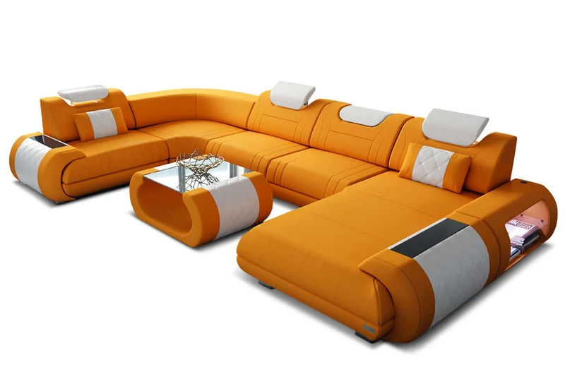 Wohnlandschaft Rimini U-Form aus Stoff