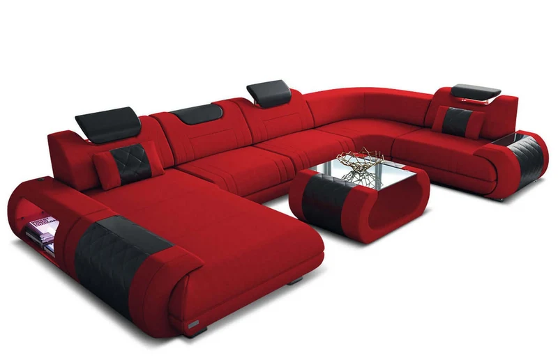 Wohnlandschaft Rimini U-Form aus Stoff
