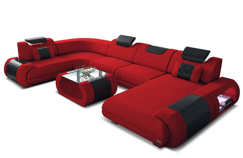 Wohnlandschaft Rimini U-Form aus Stoff
