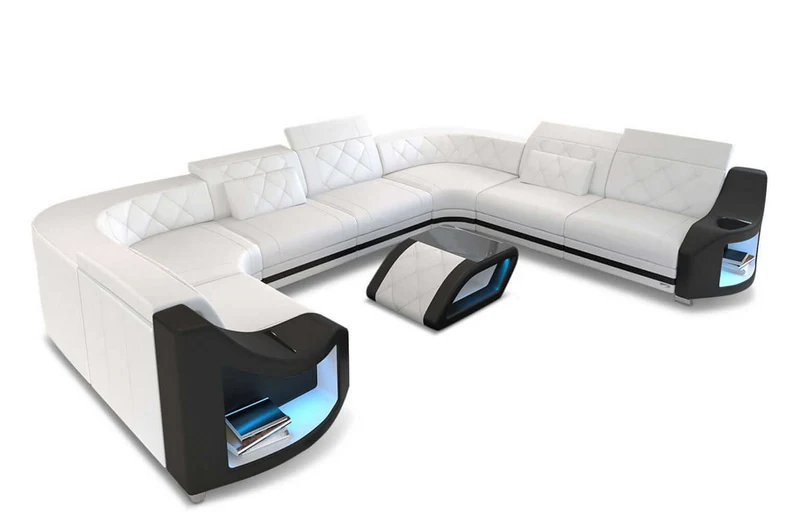 Mini Sofa Genua U-Form aus Leder