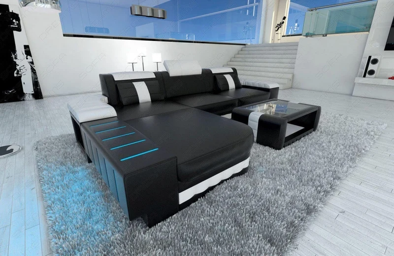 Ecksofa Bellagio L-Form in Leder