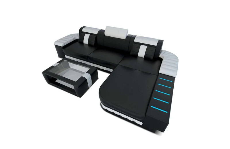Mini Couch Bellagio L-Form in Leder