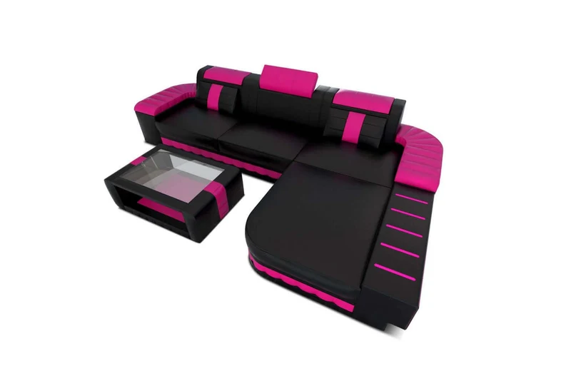 Mini Couch Bellagio L-Form in Leder