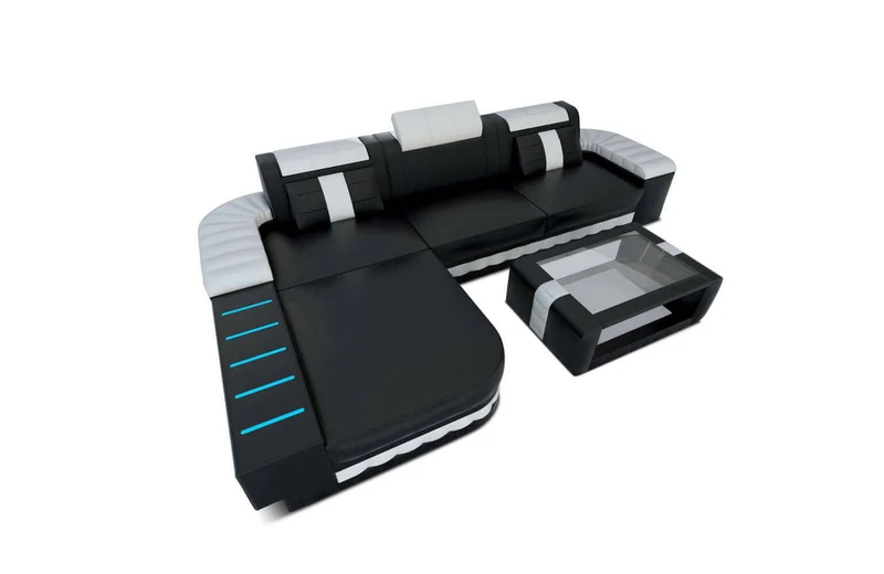 Mini Couch Bellagio L-Form in Leder
