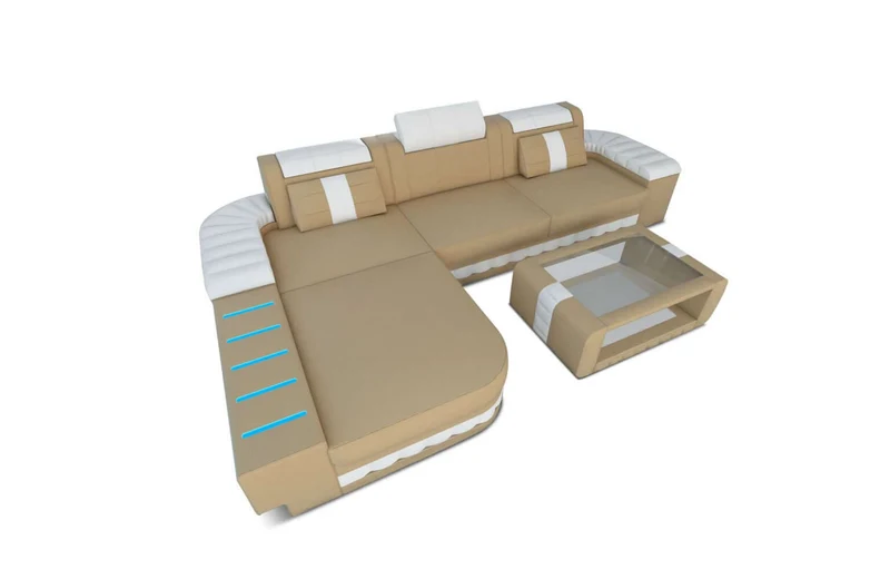 Mini Couch Bellagio L-Form in Leder