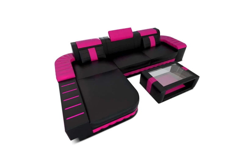 Mini Couch Bellagio L-Form in Leder