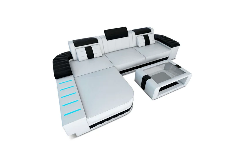 Mini Couch Bellagio L-Form in Leder
