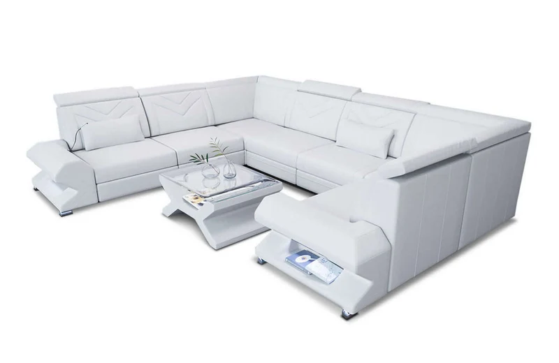 Mini Sofa Sorrento U-Form aus Leder