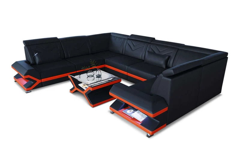 Mini Sofa Sorrento U-Form aus Leder