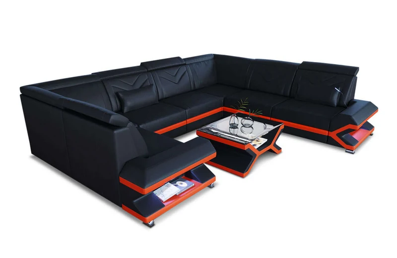 Mini Sofa Sorrento U-Form aus Leder