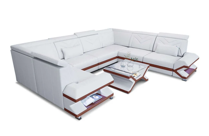 Mini Sofa Sorrento U-Form aus Leder