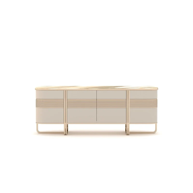 Casa Padrino Luxus Konsolentisch Beige - Hochwertige Verarbeitung - Moderne Flur Möbel - Luxus Qualität