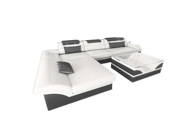 Mini Couch Monza Eleganz L-Form in Leder
