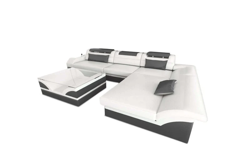 Mini Couch Monza Eleganz L-Form in Leder