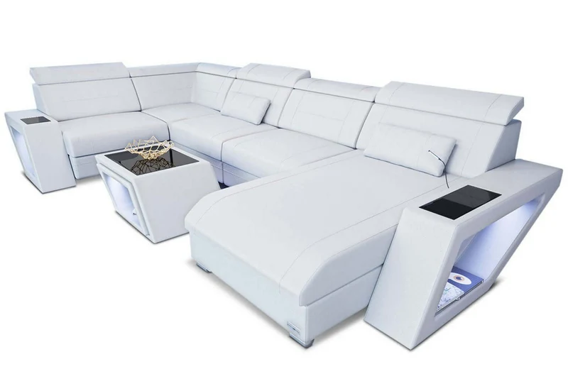 Mini Sofa Catania Eleganz U-Form aus Leder