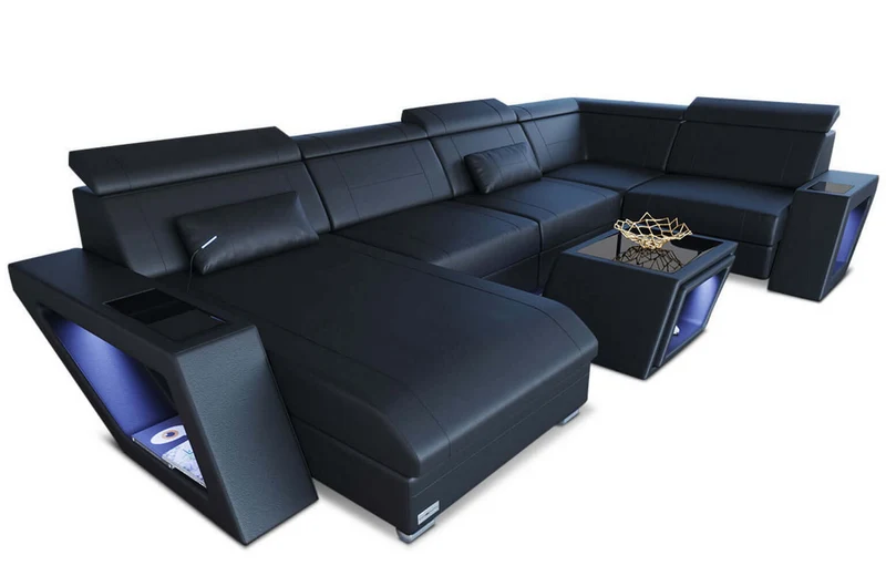 Mini Sofa Catania Eleganz U-Form aus Leder