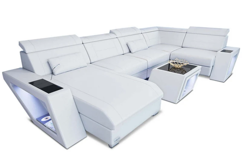 Mini Sofa Catania Eleganz U-Form aus Leder