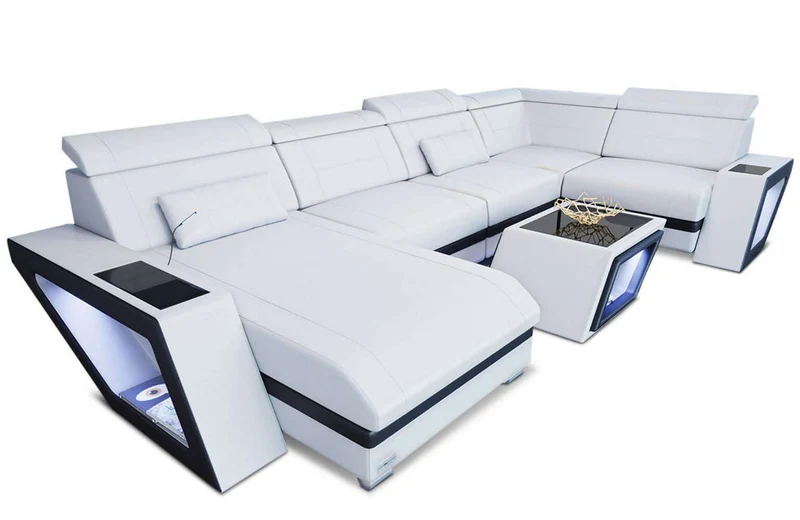 Mini Sofa Catania Eleganz U-Form aus Leder