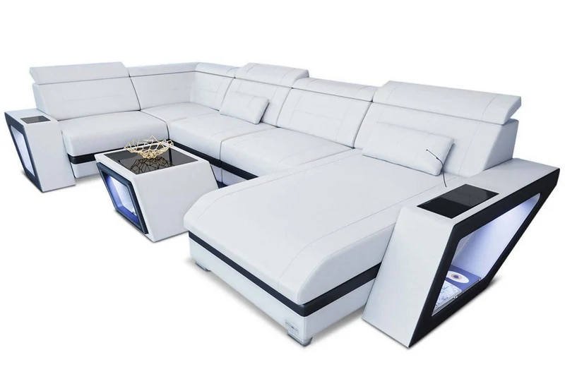 Mini Sofa Catania Eleganz U-Form aus Leder