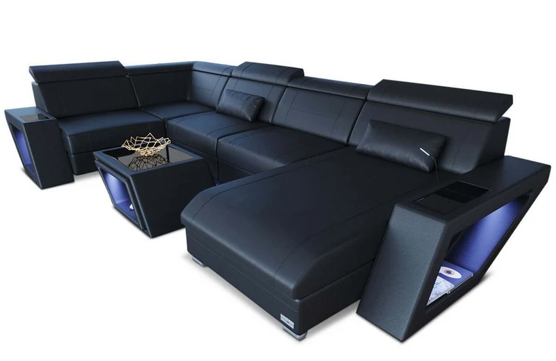 Mini Sofa Catania Eleganz U-Form aus Leder
