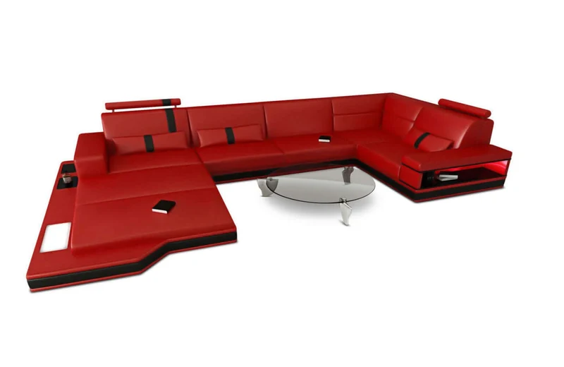 Mini Sofa Messana U-Form in Leder