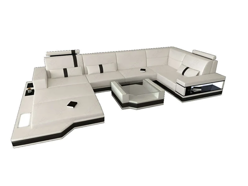 Mini Sofa Messana U-Form in Leder