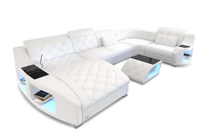 Mini Wohnlandschaft Swing U-Form in Leder