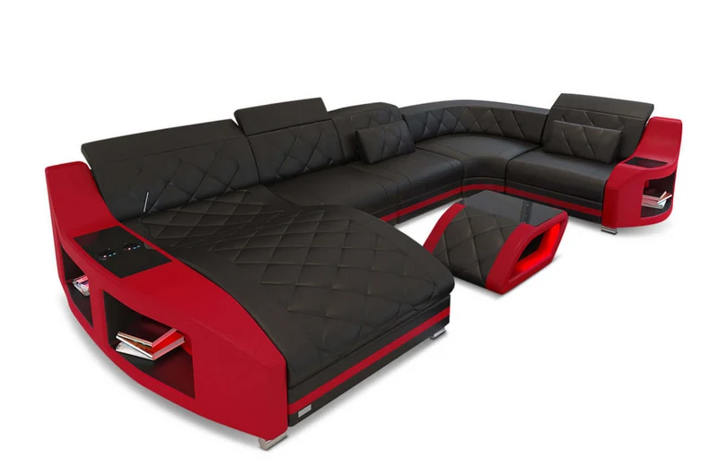 Mini Wohnlandschaft Swing U-Form in Leder