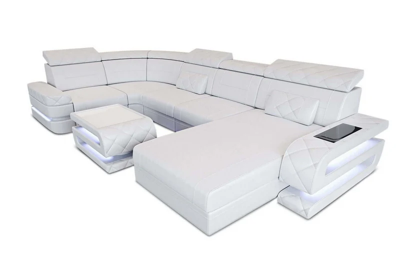 Mini Sofa Bologna U-Form in Leder