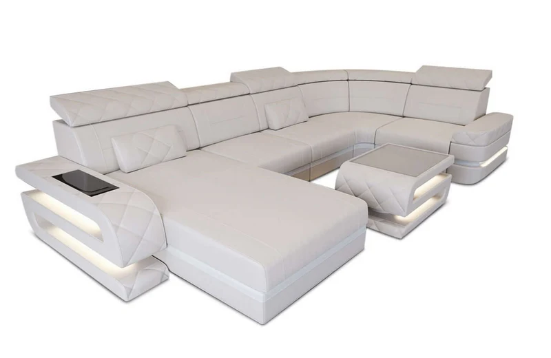Mini Sofa Bologna U-Form in Leder