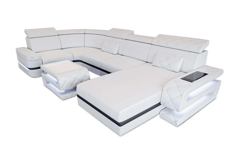 Mini Sofa Bologna U-Form in Leder