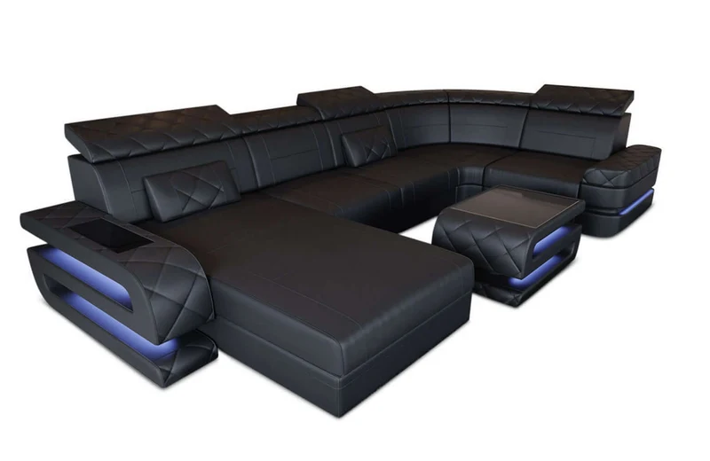 Mini Sofa Bologna U-Form in Leder