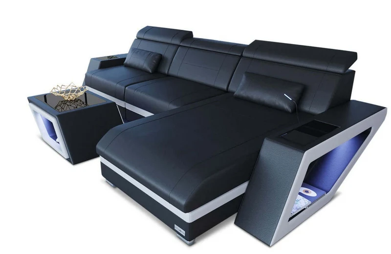 Mini Ecksofa Catania L-Form aus Leder