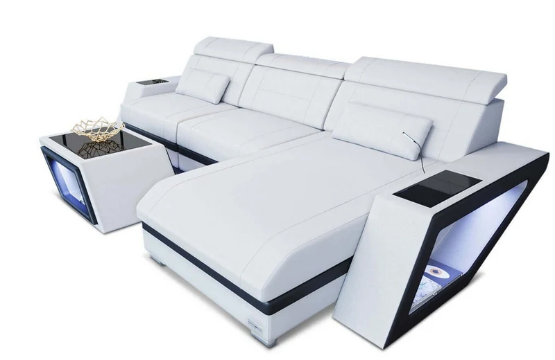 Mini Ecksofa Catania L-Form aus Leder