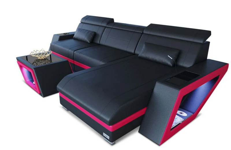 Mini Ecksofa Catania L-Form aus Leder