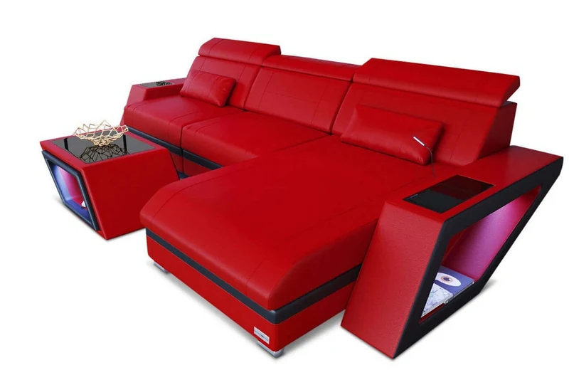 Mini Ecksofa Catania L-Form aus Leder