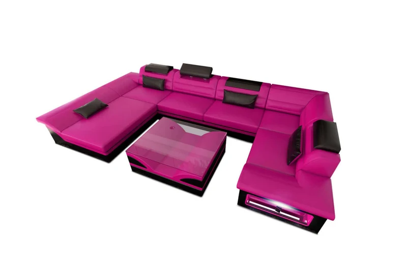 Mini Sofa Enzo U-Form in Leder