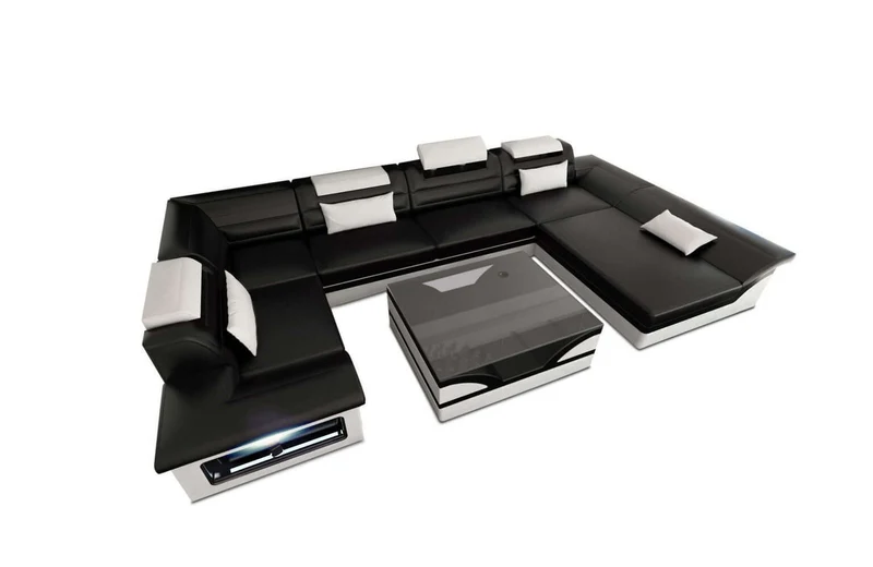 Mini Sofa Enzo U-Form in Leder