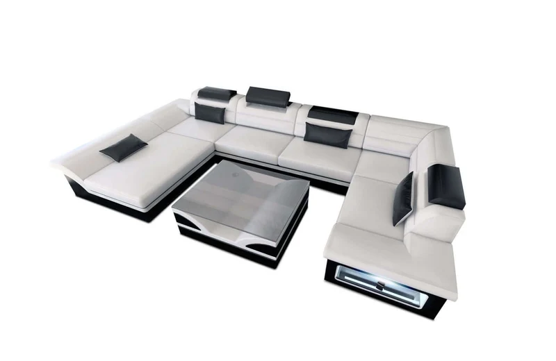 Mini Sofa Enzo U-Form in Leder
